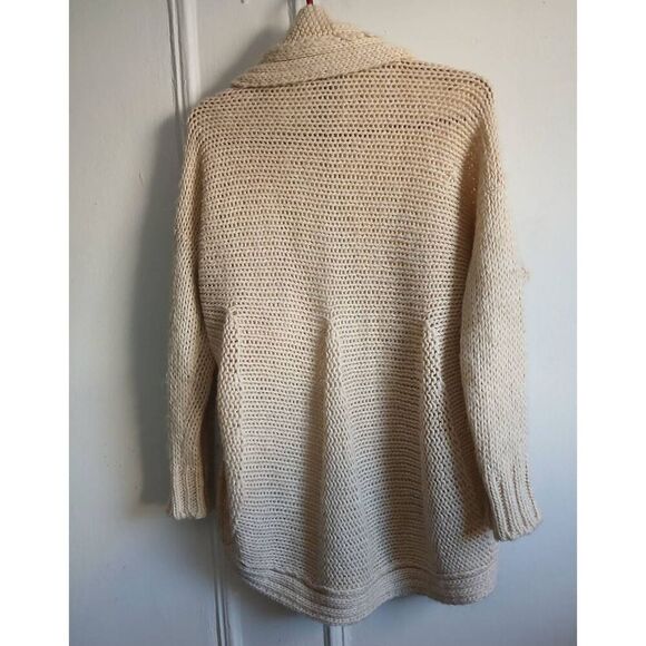 Diesel women small mohair wool shawl collar cardigan beige cream Cocoon sweater - Picture 4 of 6